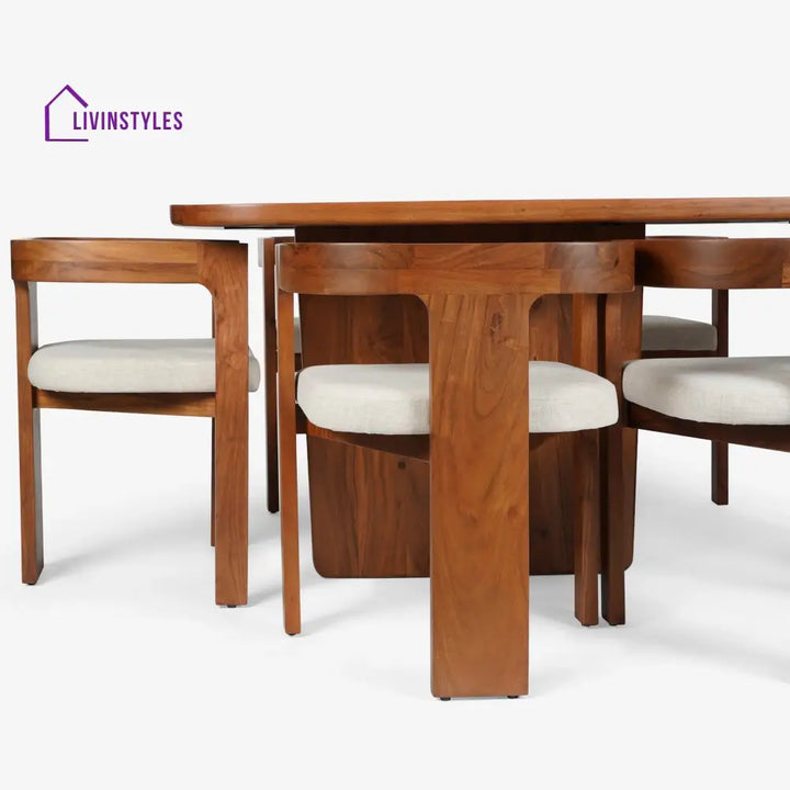 Myron Dining Table With 4 Attica Chairs And Bench