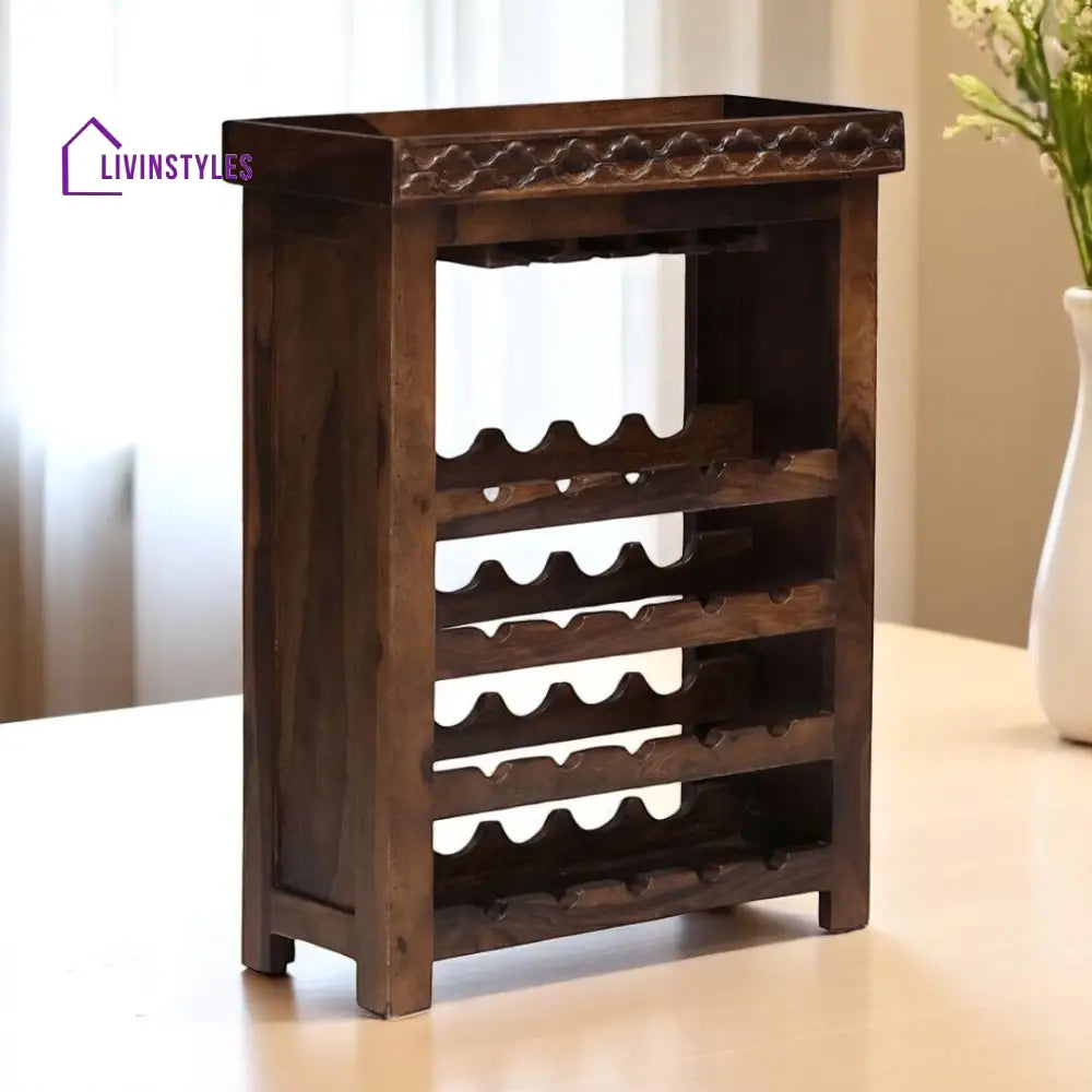 Myroslav Wooden Bar Cabinet In Teak Finish Bar Furniture