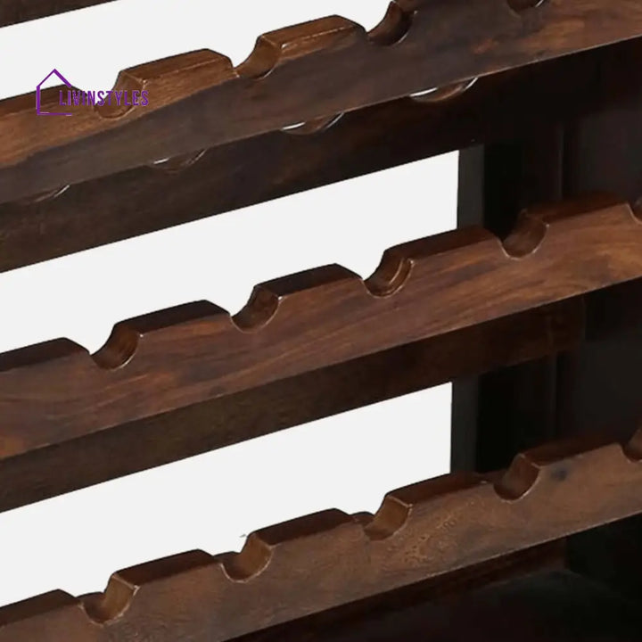 Myroslav Wooden Bar Cabinet In Teak Finish Bar Furniture