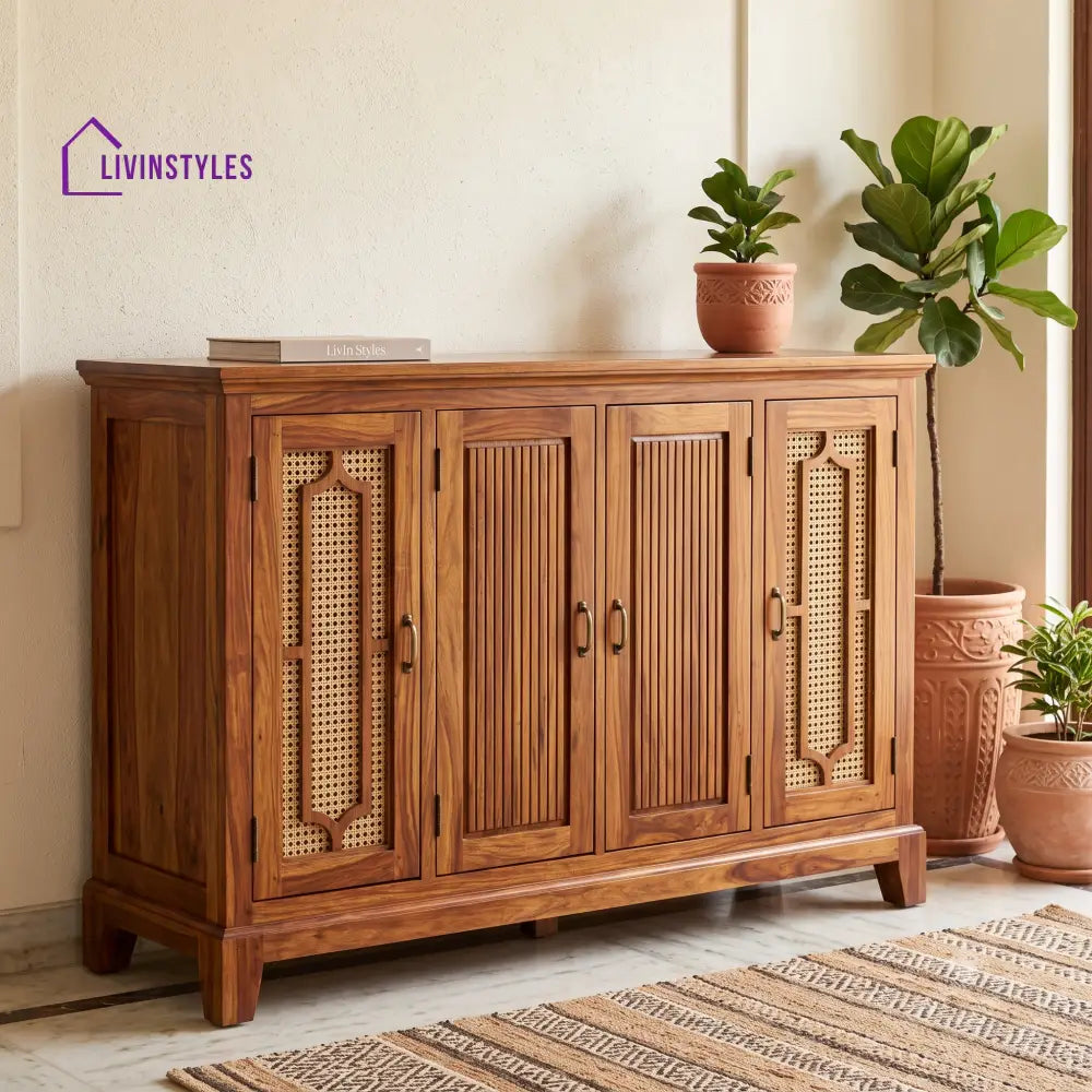 Mythili Sheesham Wood Shoe Rack | Wooden Shoe Cabinet
