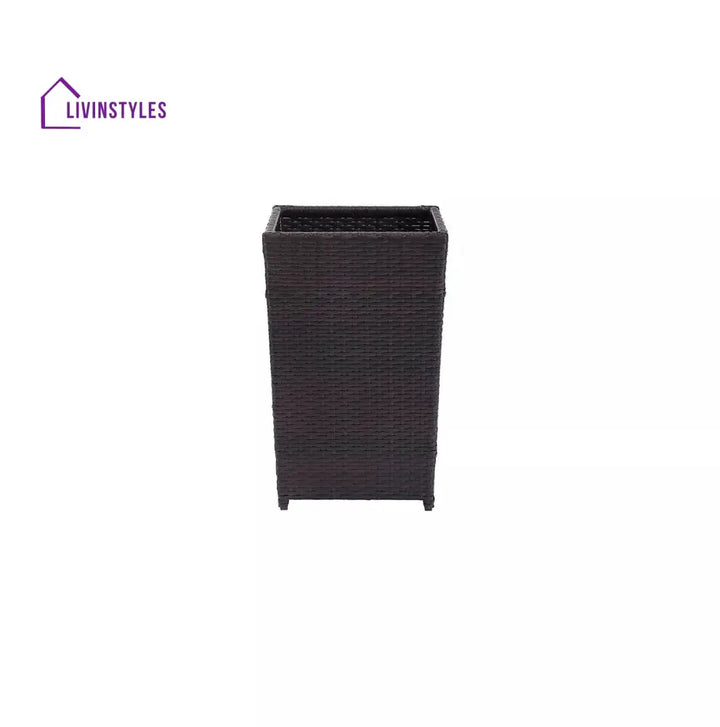 Nadi Outdoor Wicker Planters For Garden Balcony (Dark Brown) - Planter
