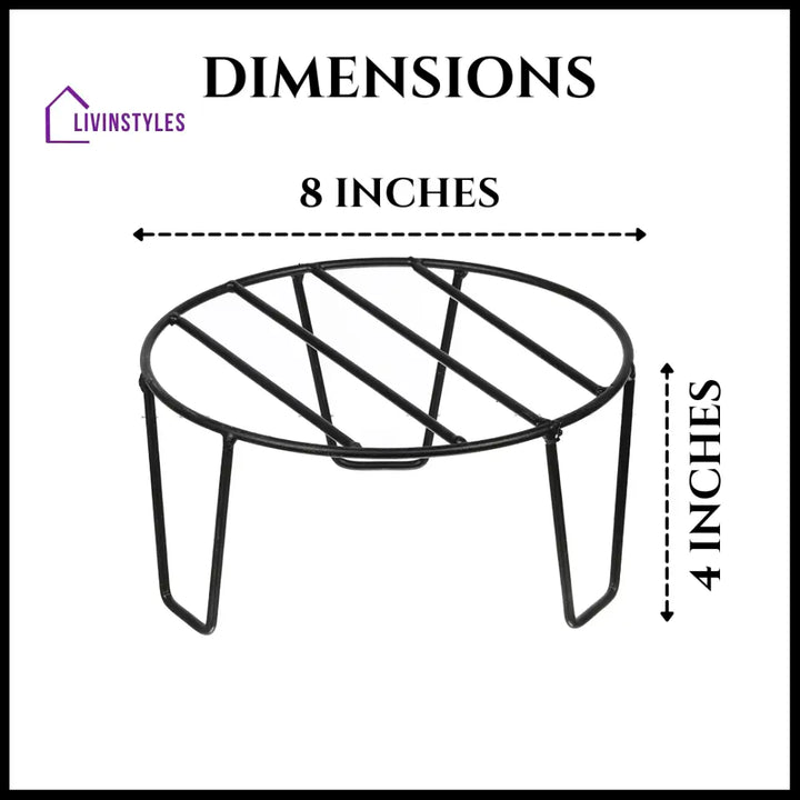 Nadia Metal Black Plant Stand For Balcony - Set Of 5