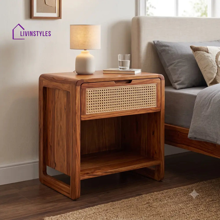 Nafula Premium Wooden Bedside Table | Side Table for Bedroom