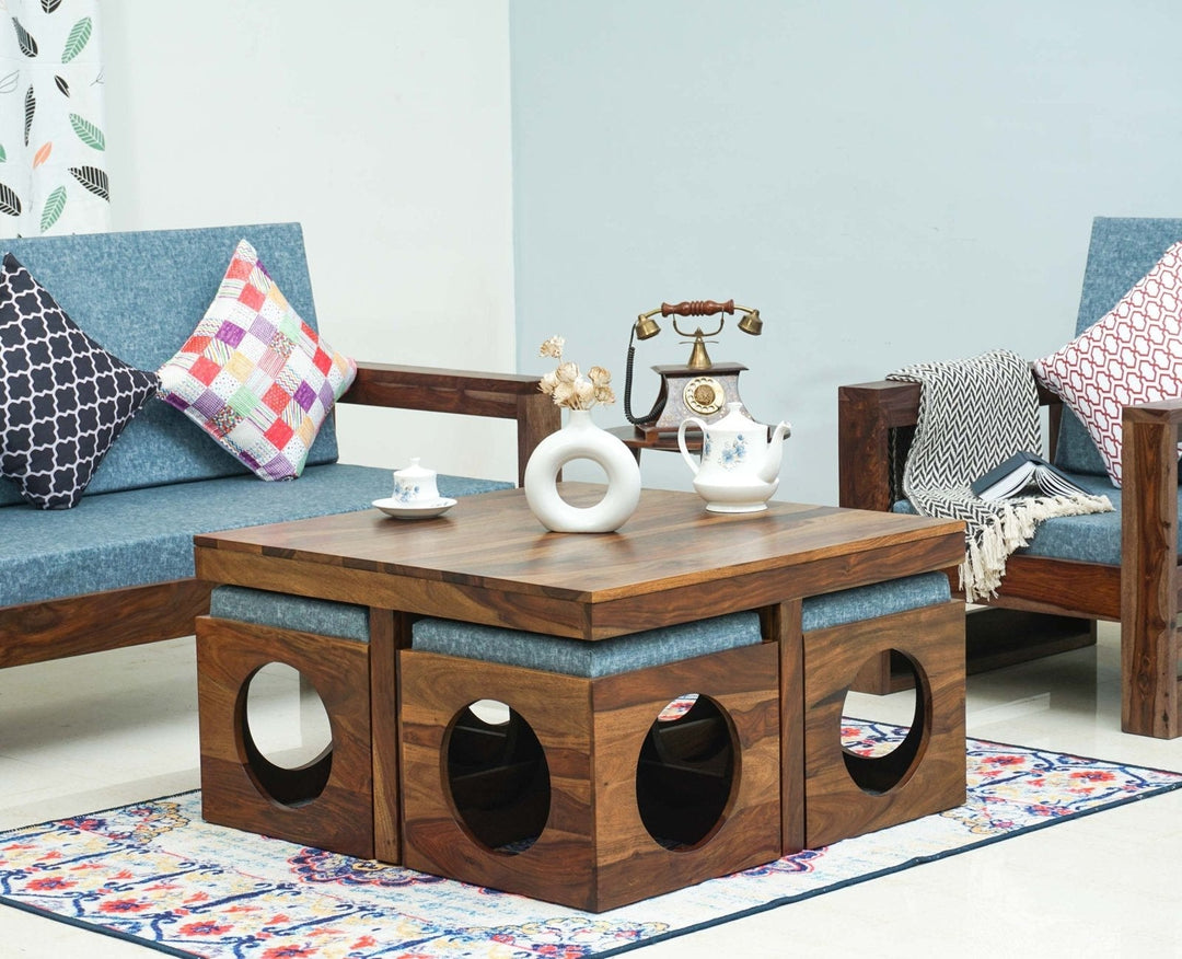 Anna Coffee Table With 4 Stools