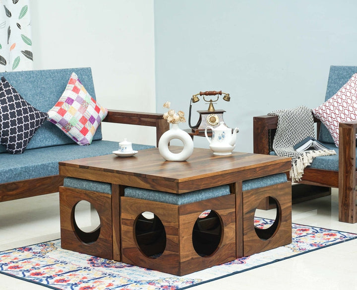 Anna Coffee Table With 4 Stools
