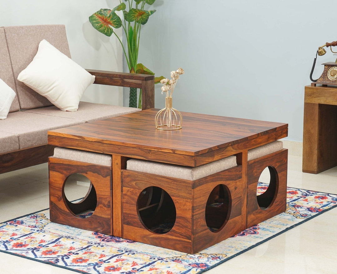 Anna Coffee Table With 4 Stools