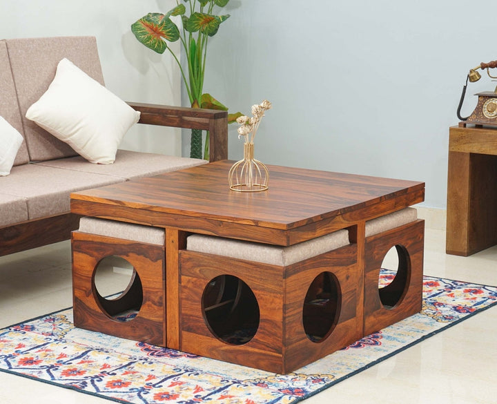 Anna Coffee Table With 4 Stools