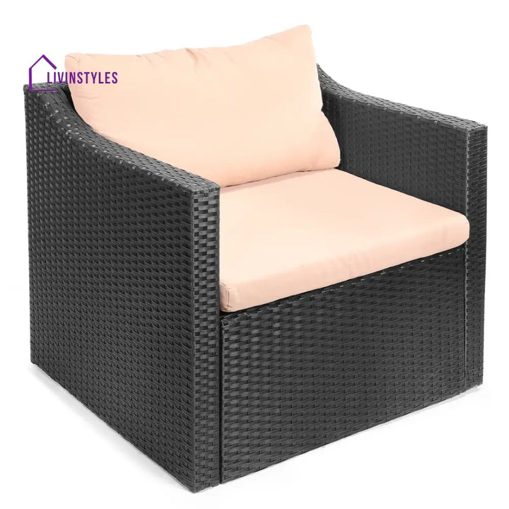 Naina Outdoor Patio Seating Set 2 Chairs And 1 Table (Black)