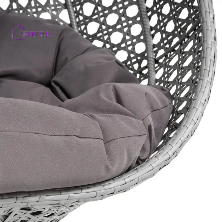 Nainika Single Seater Rattan & Wicker Swing (Grey) - Swing