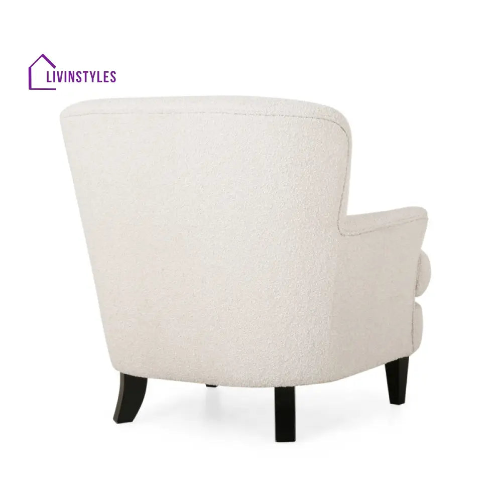 Nainika Solid Wood and Fabric Arm Chair | Living Room Chair | Lounge Chair