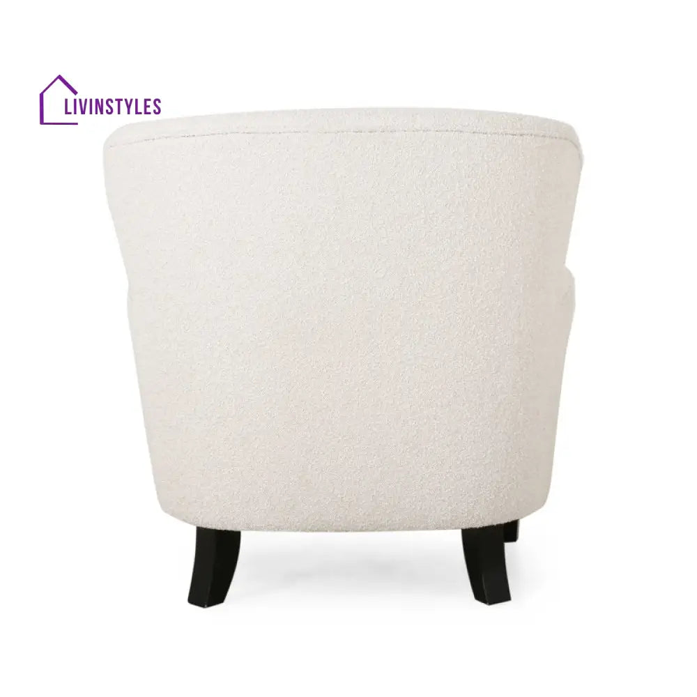 Nainika Solid Wood and Fabric Arm Chair | Living Room Chair | Lounge Chair