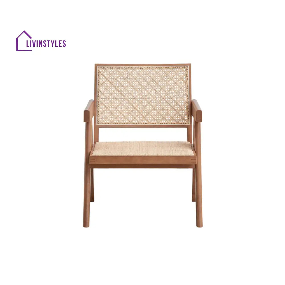 Naira Solid Wood and Fabric Arm Chair | Living Room Chair | Lounge Chair