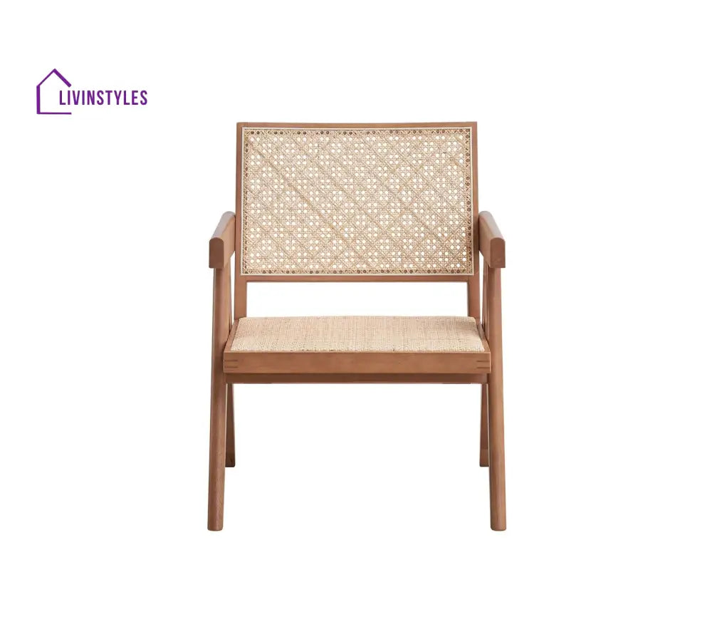 Naira Solid Wood and Fabric Arm Chair | Living Room Chair | Lounge Chair
