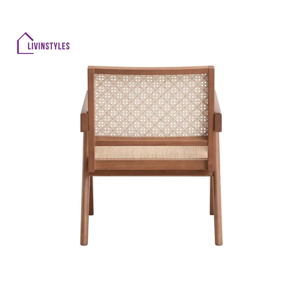 Naira Solid Wood and Fabric Arm Chair | Living Room Chair | Lounge Chair