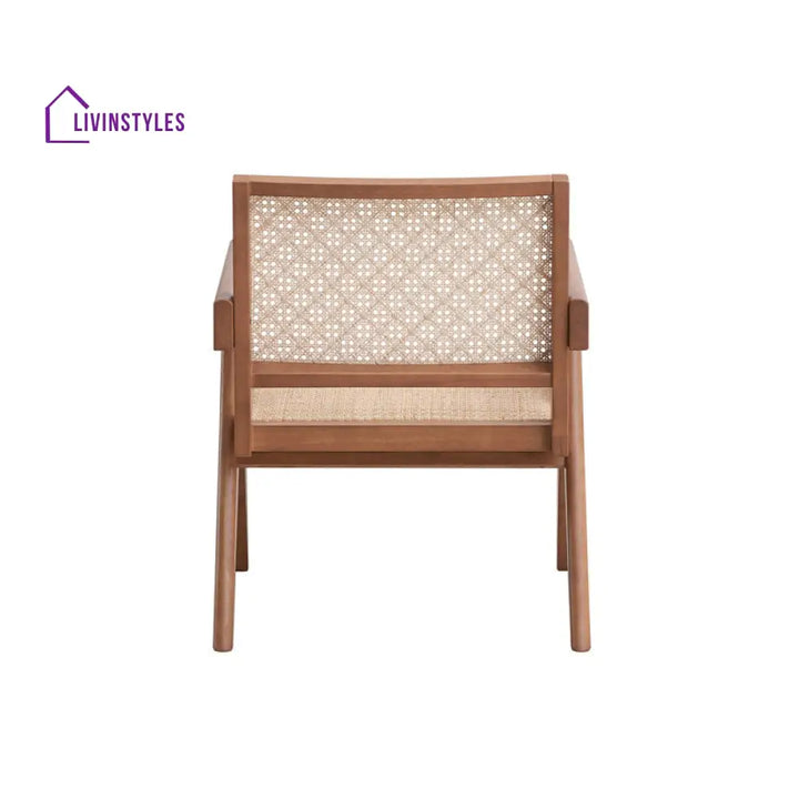 Naira Solid Wood and Fabric Arm Chair | Living Room Chair | Lounge Chair
