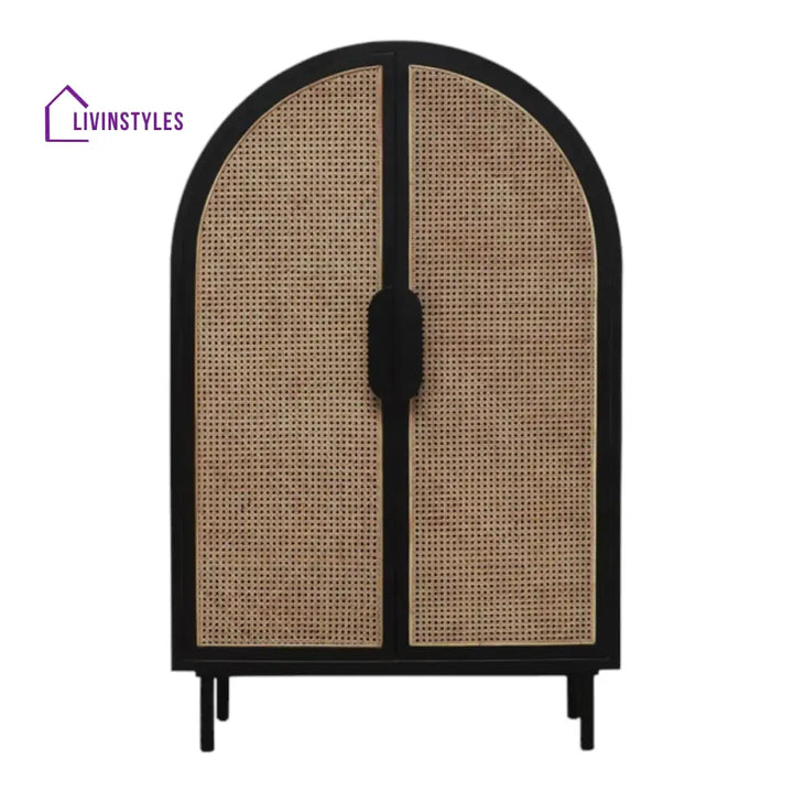 Naira Teak Wood & Rattan Bar Cabinet