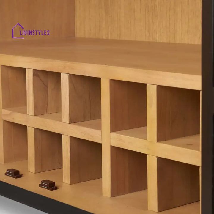 Naira Teak Wood & Rattan Bar Cabinet