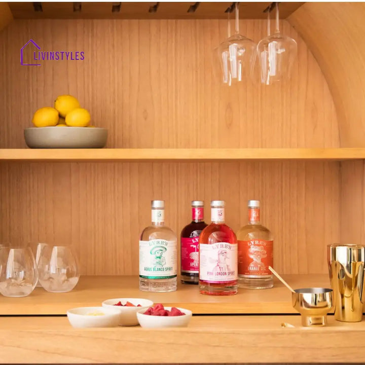Naira Teak Wood & Rattan Bar Cabinet