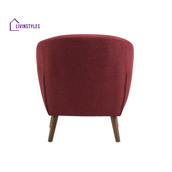 Naisha Solid Wood Frame and Fabric Arm Chair | Living Room Chair | Lounge Chair + Ottoman