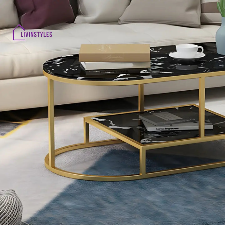 Naksh Stainless Steel Frame Coffee Table for Living Room