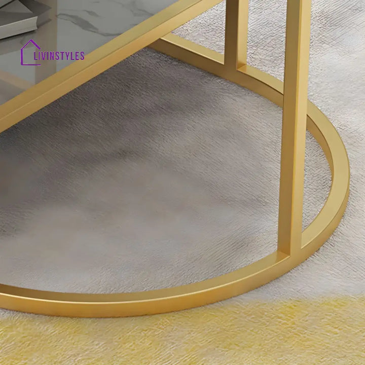 Naksh Stainless Steel Frame Coffee Table for Living Room