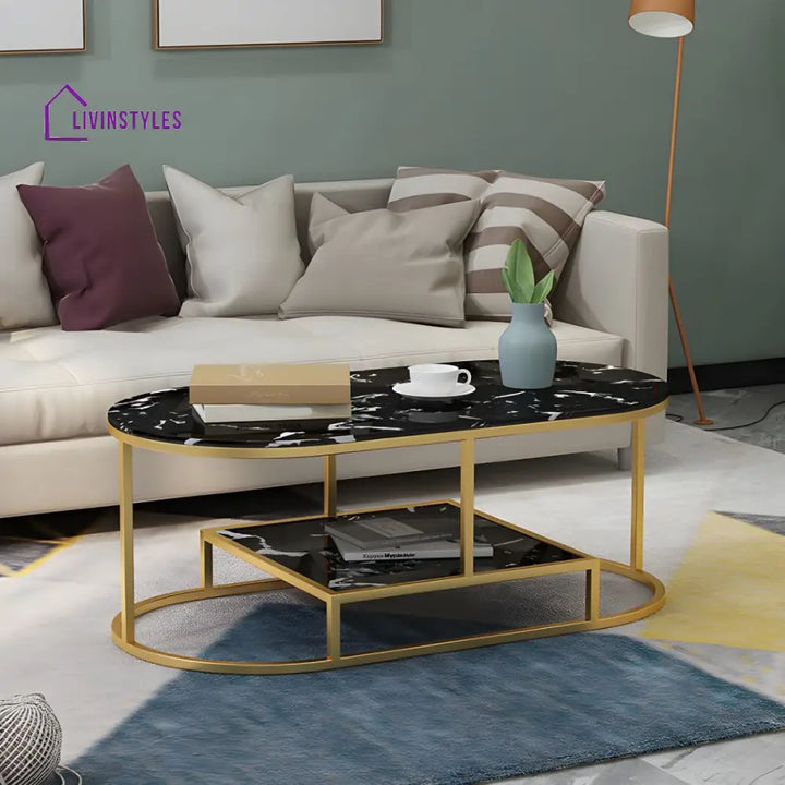 Naksh Stainless Steel Frame Coffee Table for Living Room