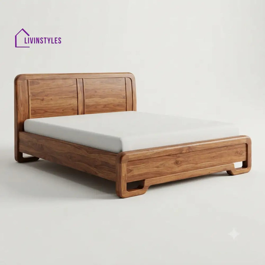Naledi Wooden Double Bed | King Size Bed | Queen Size Bed - Bed Without Storage