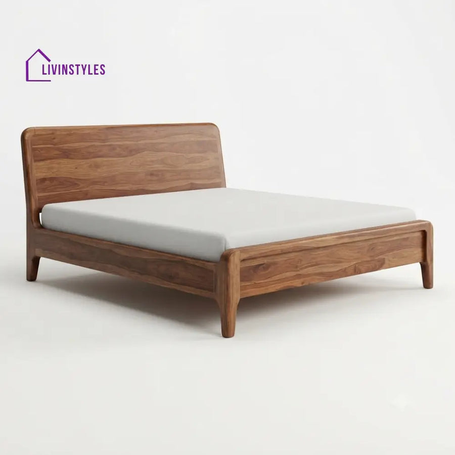 Nalitha Wooden Double Bed | King Size Bed | Queen Size Bed - Bed Without Storage