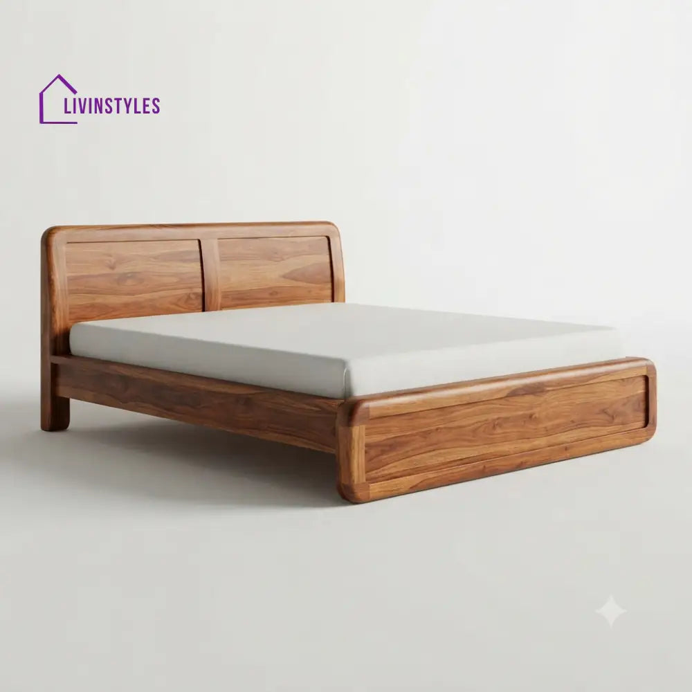 Nalize Wooden Double Bed | King Size Bed | Queen Size Bed - Bed Without Storage
