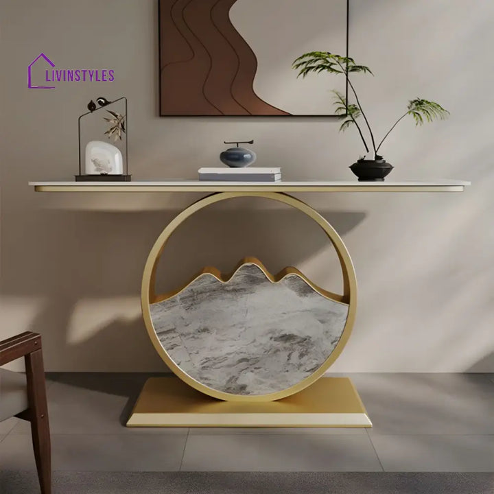 Naman Stainless Steel Living Room Console Table