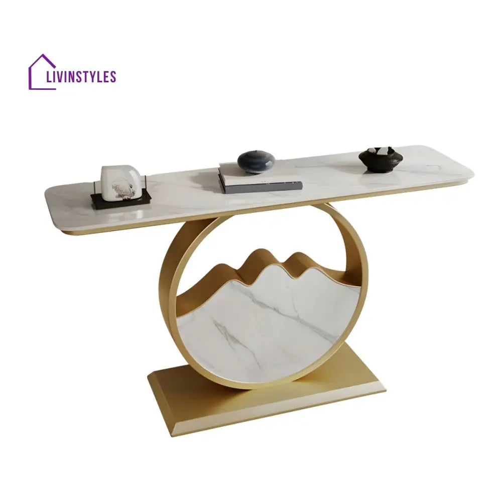 Naman Stainless Steel Living Room Console Table