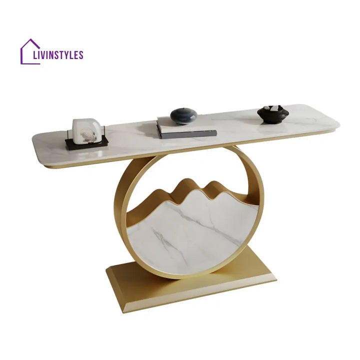 Naman Stainless Steel Living Room Console Table