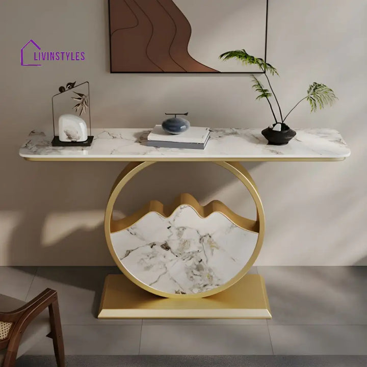 Naman Stainless Steel Living Room Console Table