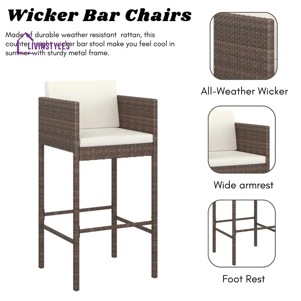 Nami 5-Piece Outdoor Rattan Wicker Bar Set - Bar Set