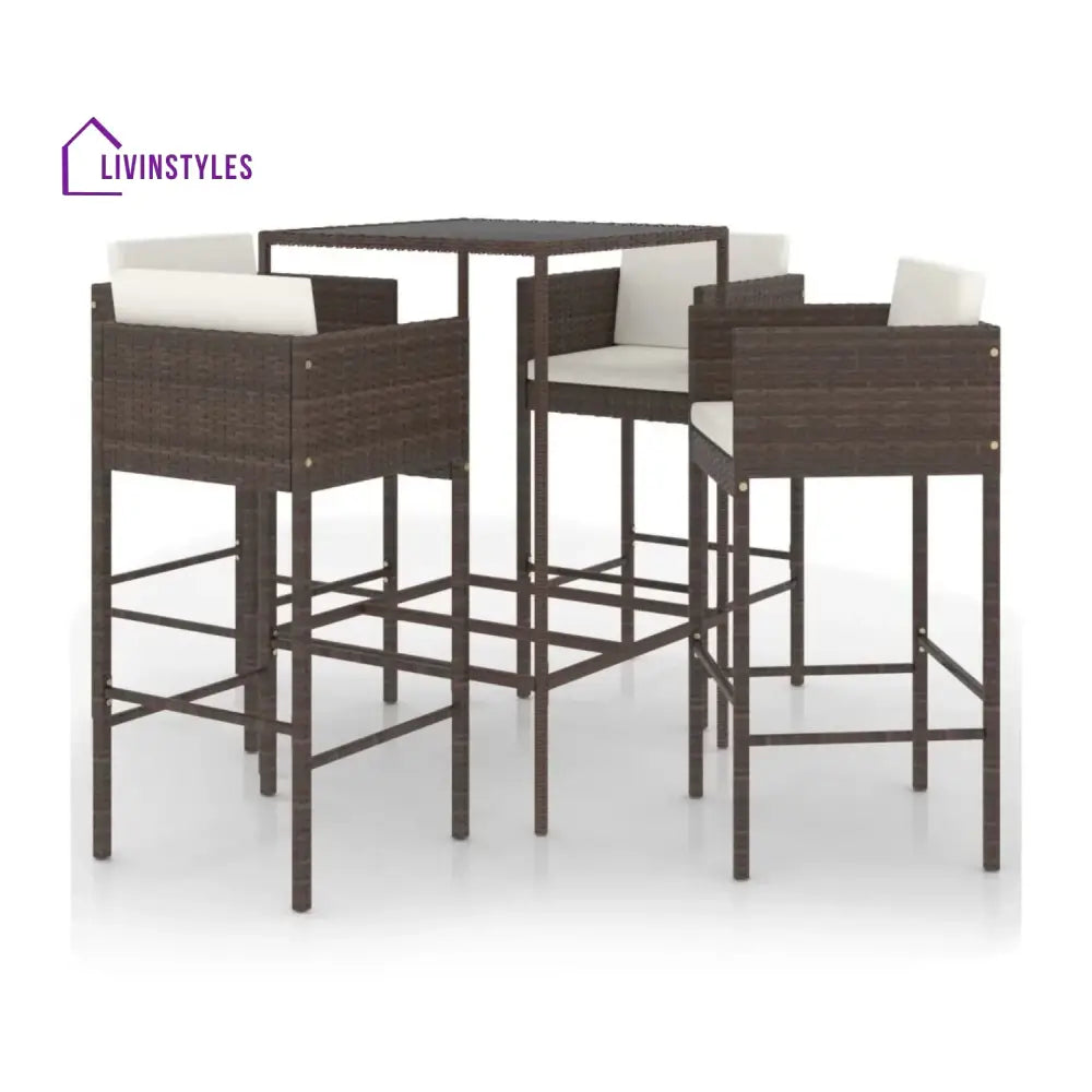 Nami 5-Piece Outdoor Rattan Wicker Bar Set - Bar Set