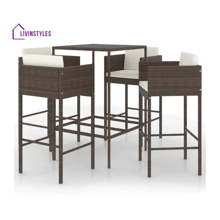 Nami 5-Piece Outdoor Rattan Wicker Bar Set - Bar Set