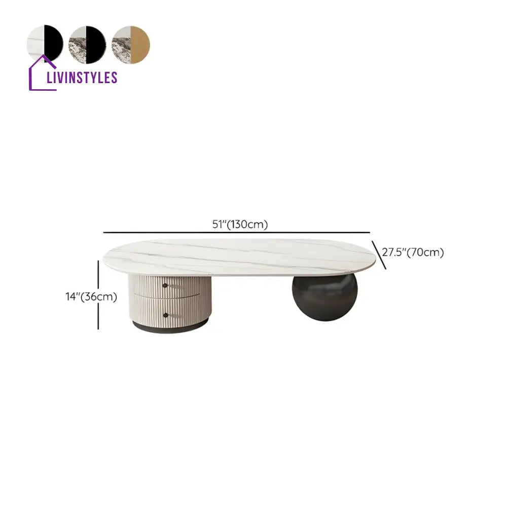 Namira Stainless Steel Coffee Table for Living Room