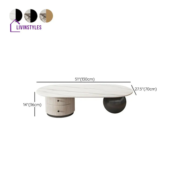 Namira Stainless Steel Coffee Table for Living Room