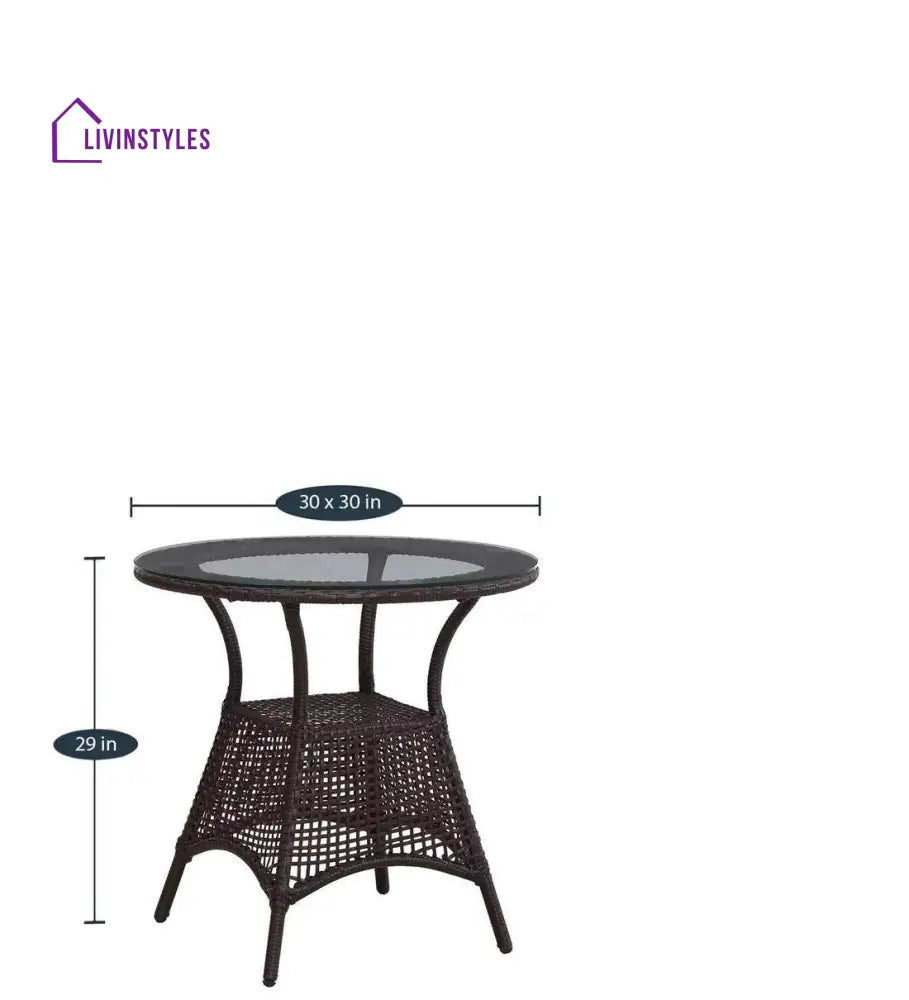 Nancy Outdoor Patio Seating Set 4 Chairs And 1 Table (Dark Brown) Coffee Sets