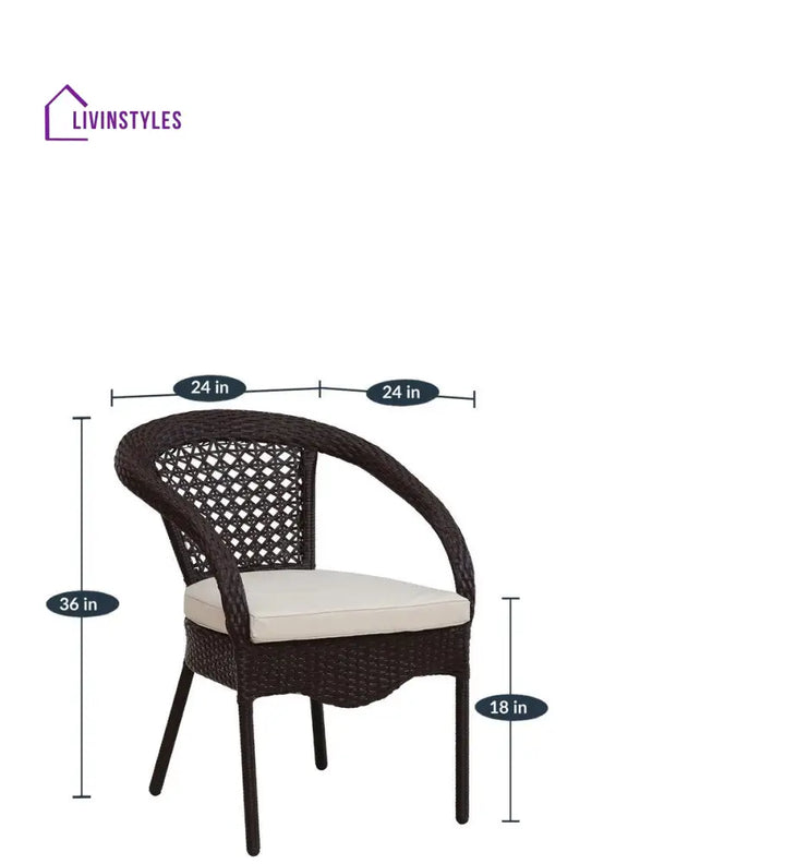 Nancy Outdoor Patio Seating Set 4 Chairs And 1 Table (Dark Brown) Coffee Sets