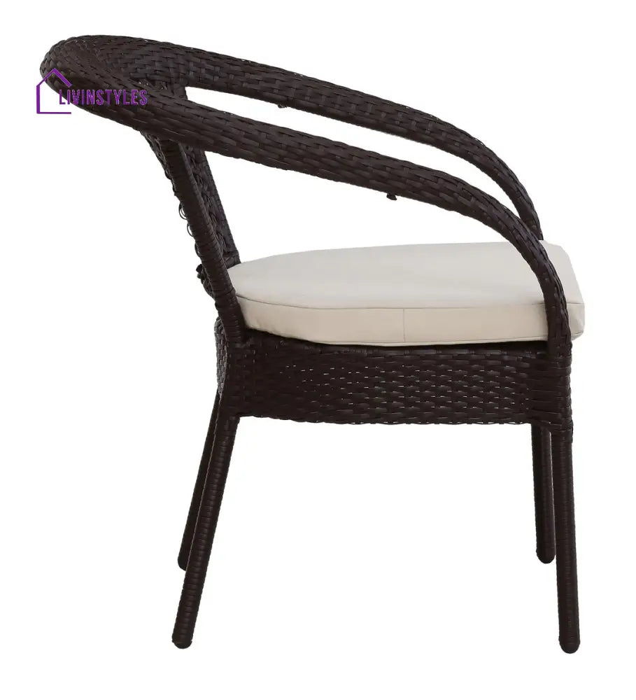 Nancy Outdoor Patio Seating Set 4 Chairs And 1 Table (Dark Brown) Coffee Sets