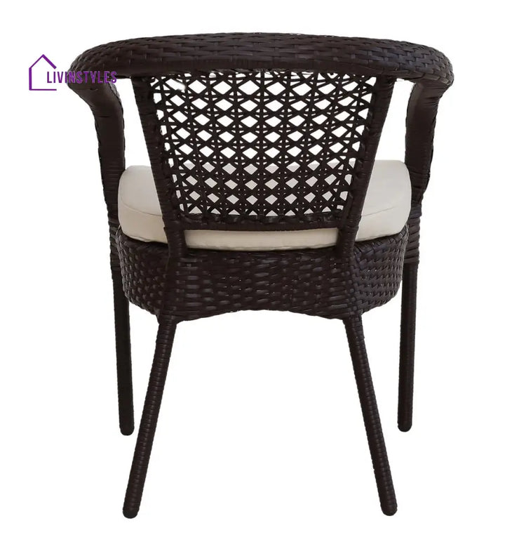 Nancy Outdoor Patio Seating Set 4 Chairs And 1 Table (Dark Brown) Coffee Sets