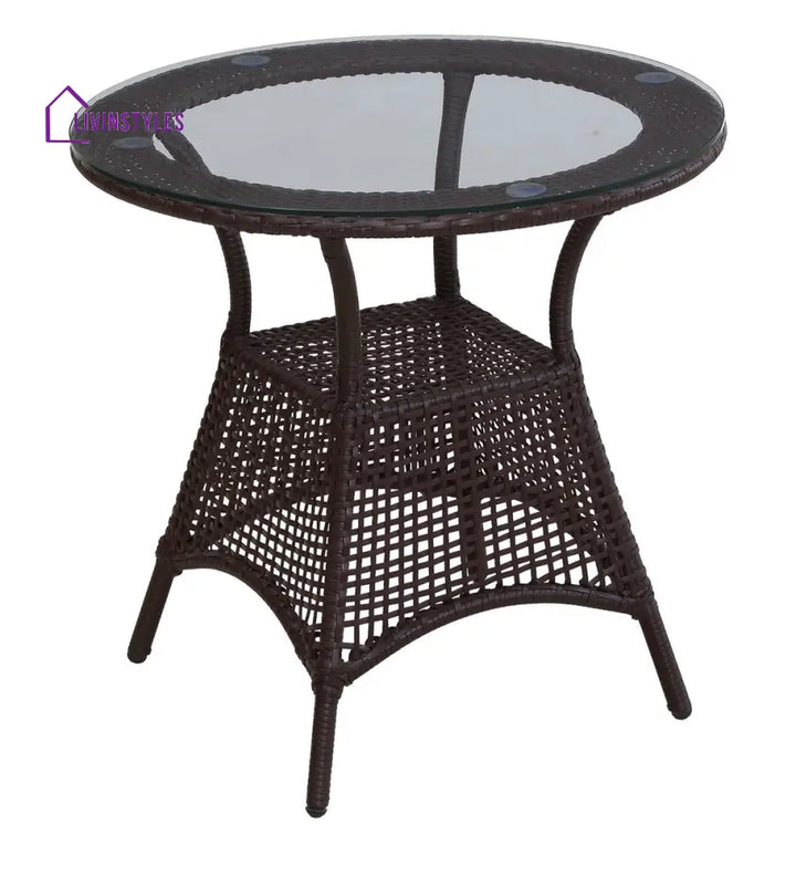 Nancy Outdoor Patio Seating Set 4 Chairs And 1 Table (Dark Brown) Coffee Sets