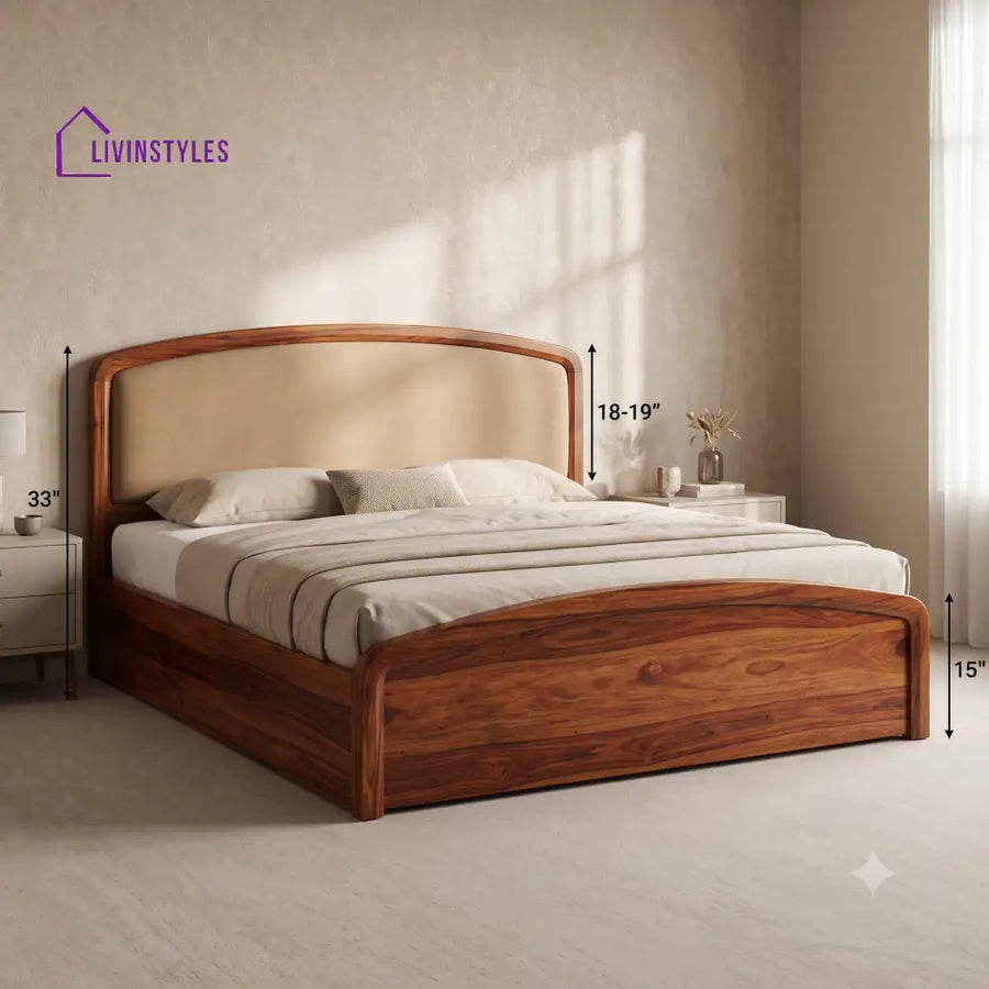 Nandhini Wooden Bed | Solid Wood Double Bed | Wooden King size bed & Wooden Queen size bed