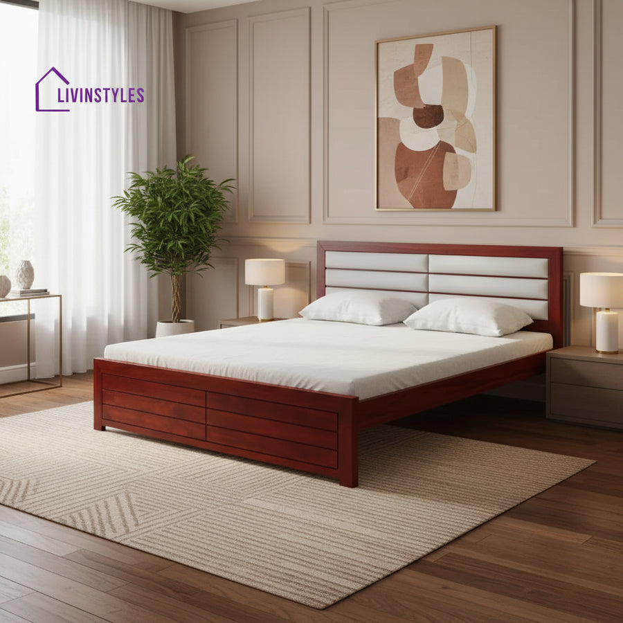 Moscow Sheesham Wood Beds Queen / Honey Bed without storage