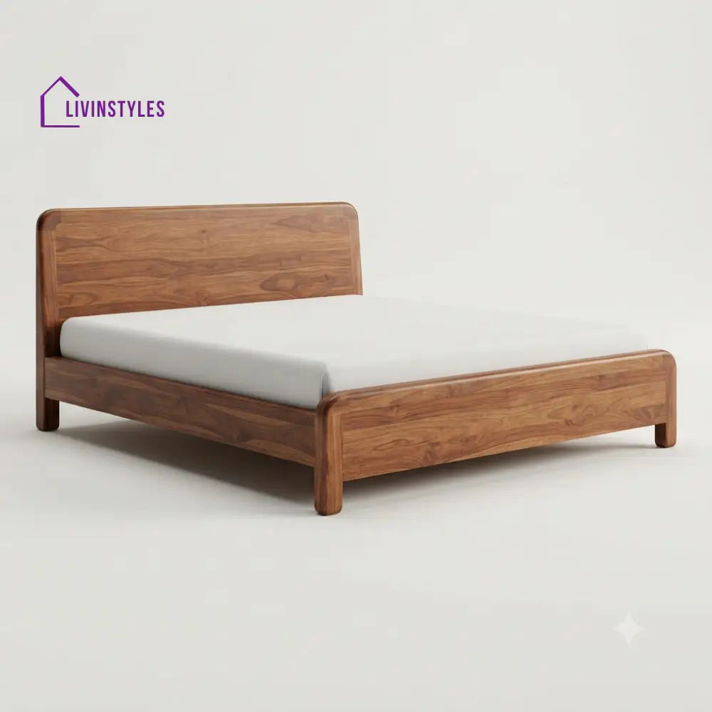 Nandipha Wooden Double Bed | King Size Bed | Queen Size Bed - Bed Without Storage