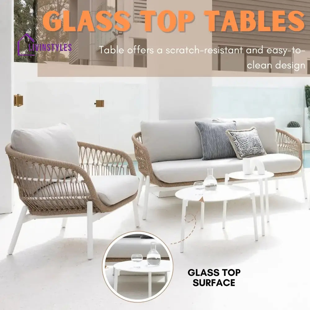 Nandita Outdoor 4 Seater Rope Conversation Sofa Set - Sofa Set