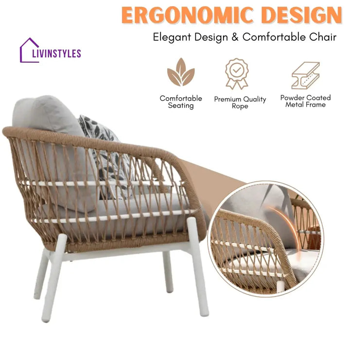 Nandita Outdoor 4 Seater Rope Conversation Sofa Set - Sofa Set