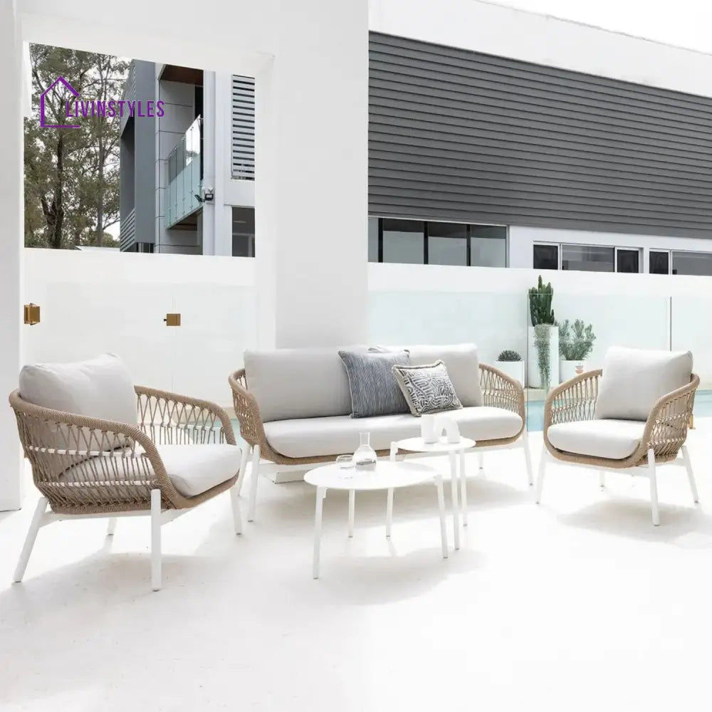 Nandita Outdoor 4 Seater Rope Conversation Sofa Set - Sofa Set