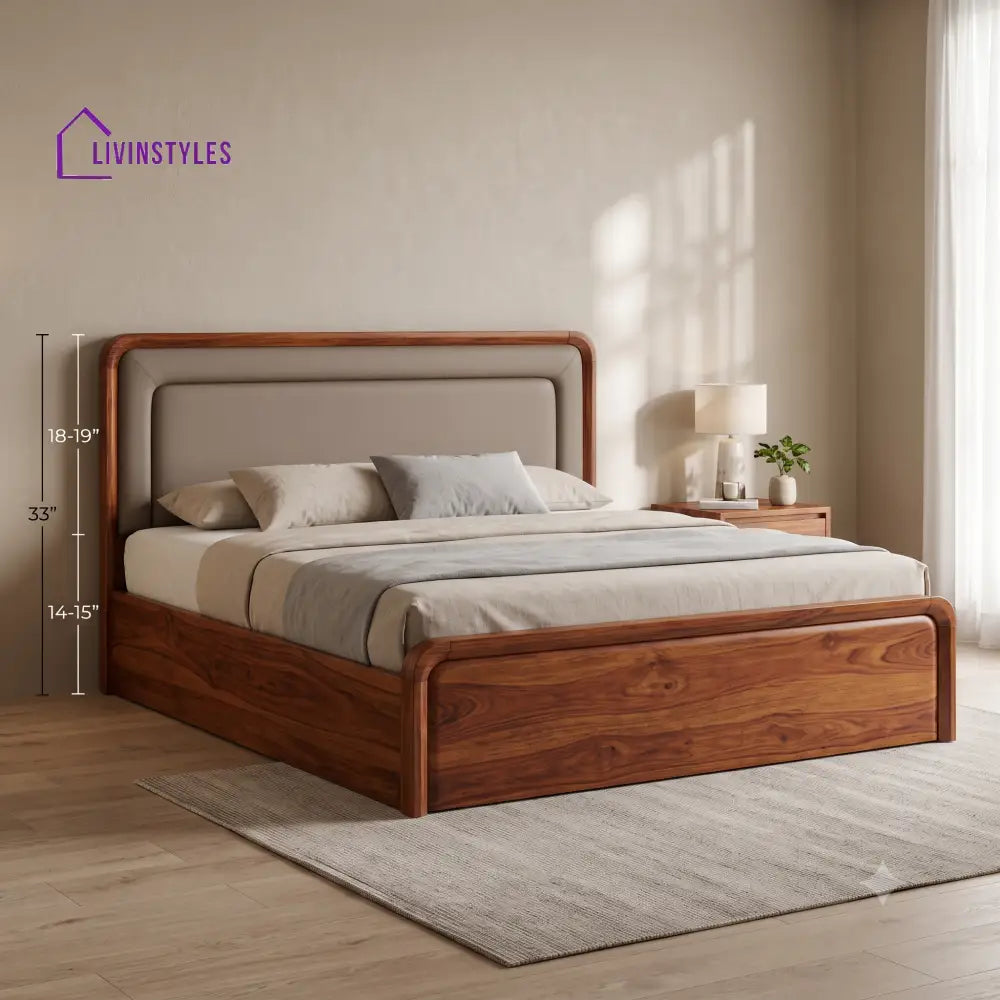 Nandita Wooden Bed | Solid Wood Double Bed | Wooden King size bed & Wooden Queen size bed